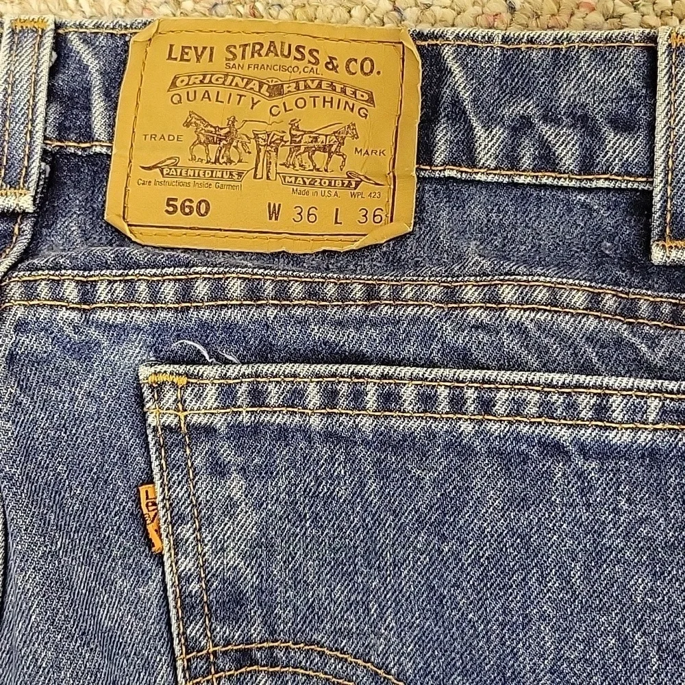 Levi's 560 Relaxed blue Jeans Classic Denim 36 X 36 Vintage orange tag